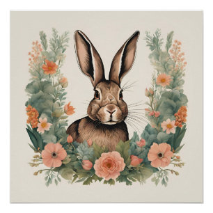 Póster Conejo lindo Cottagecore