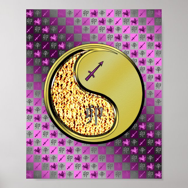 Póster Conejo Metalizado y sagitario (Frente)