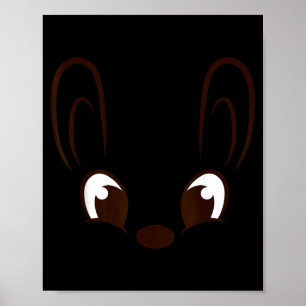 Póster Conejo Niño Cara Conejo Disfraz de Halloween Pascu