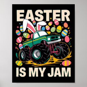 Póster Conejo Pascua Es Mi Camión Mermelada Huevos Pascua
