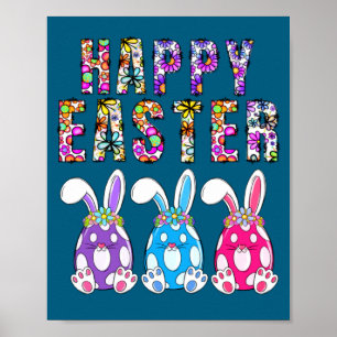 Póster Conejo Pascua Primavera Caza Huevos Conejo Feliz P