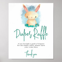Póster Conejo Pequeño - Juego de rifa de pañales