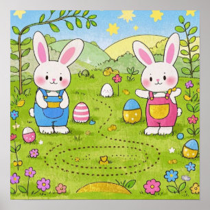 Póster Conejo personalizado con zanahoria