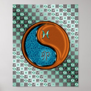 Póster Conejo Pisces y Madera
