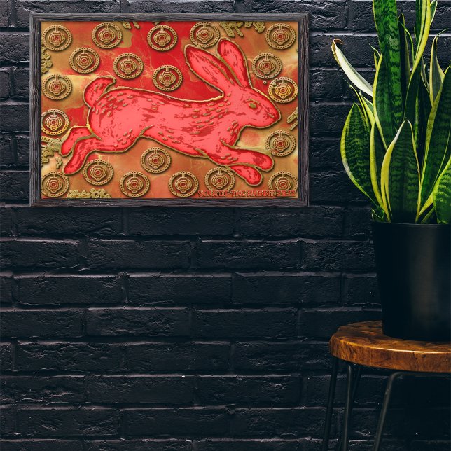 Póster Conejo Red Gold Lanterns Rabbit 2023 Año Nuevo chi (Subido por el creador)