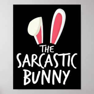 Póster Conejo Sarcástico Outfits de Pascua para Familias