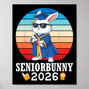 Póster Conejo Senior 2026 Cl Día de Graduación Con Diplom