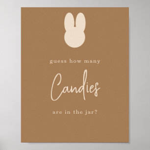 Póster Conejo simple Cuántas golosinas
