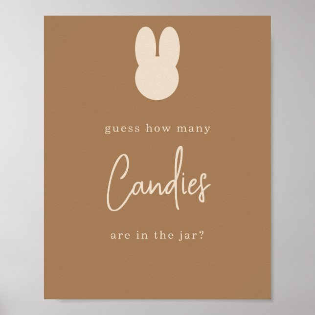 Póster Conejo simple Cuántas golosinas (Frente)