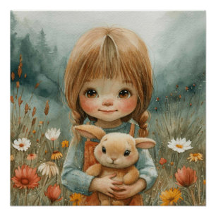 Póster Conejo Snuggle: Un poco de fantasía Bunny