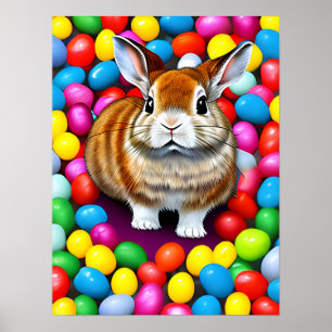 Póster Conejo y Jellybeans