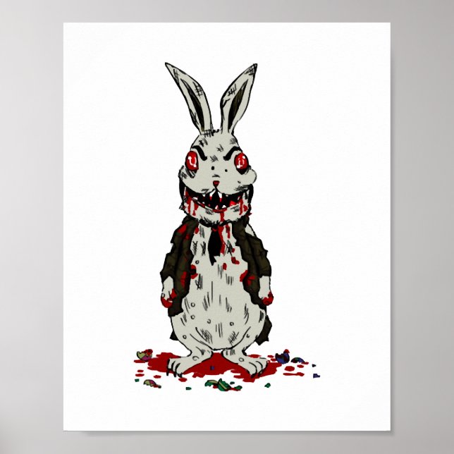 Póster Conejo Zombie de Pascua Halloween Bunny (Frente)