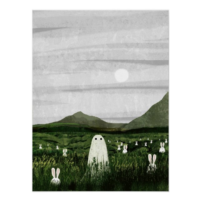 Póster Conejos blancos (Anverso)