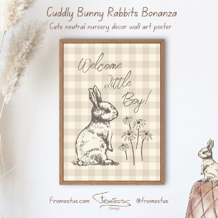 Póster Conejos Bonanza de conejitos de peluche - nuevo be