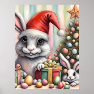 Póster Conejos de Navidades de Pascua inapropiados