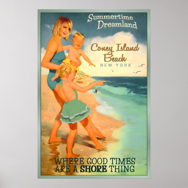 Póster Coney Island Beach Brooklyn New York Poster New (Frente)
