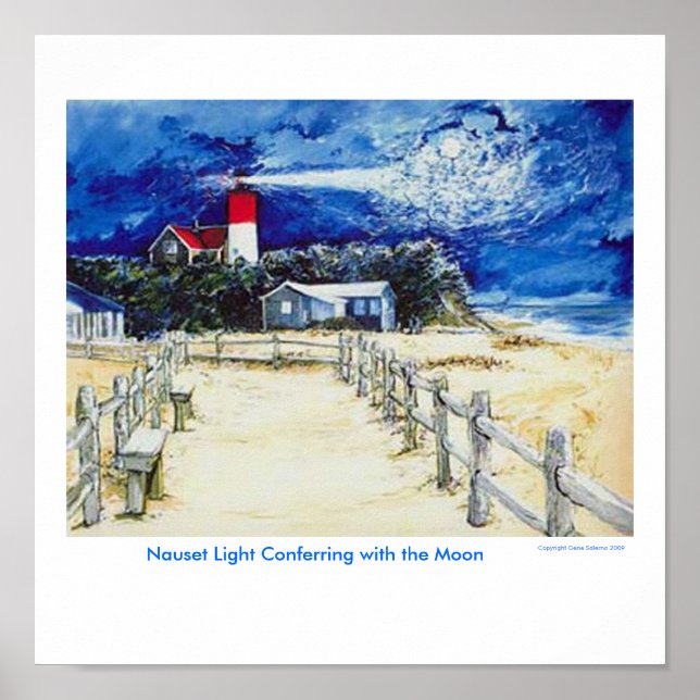 Póster Conferencia de luz nauset con la luna (Frente)