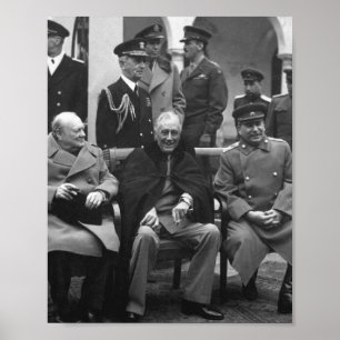 Póster Conferencia de Yalta Roosevelt Stalin Churchill 19