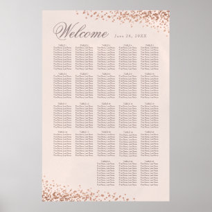 Póster Confeti elegante   20 + Asientos Bodas de mesa