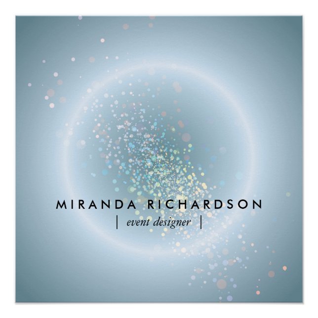 Póster Confetti celeste azul brillante (Anverso)