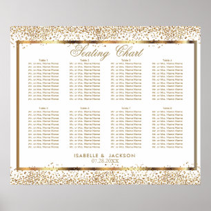Póster Confetti dorado y blanco - 10 Asientos