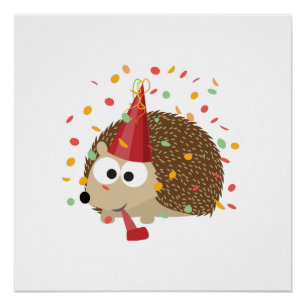 Póster Confetti Fiesta Hedgehog