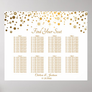 Póster Confetti Gold Dots and White - 8 Asientos