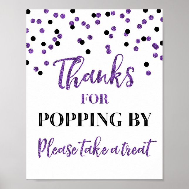 Póster Confetti negro morado gracias a la compra por Rótu (Frente)