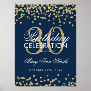Póster Confetti, Purpurina azul de la Marina de Oro, 30 a