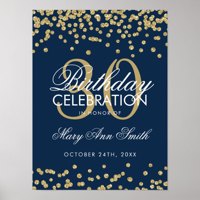 Póster Confetti, Purpurina azul de la Marina de Oro, 30 a (Frente)