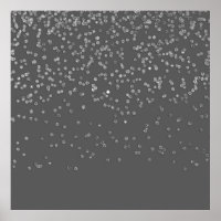 Confetti Purpurina Gris y Faux Silver moderno