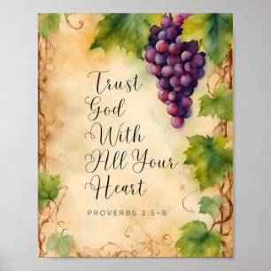 Póster Confía en Dios con Todo tu Corazón Proverbios 3:5-