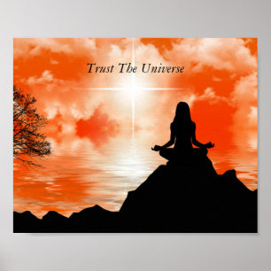 Póster Confía en el Universo Cita Espiritual Inspiradora