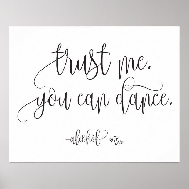 Póster Confía en mí que puedes bailar con el Rótulo Boda  (Frente)