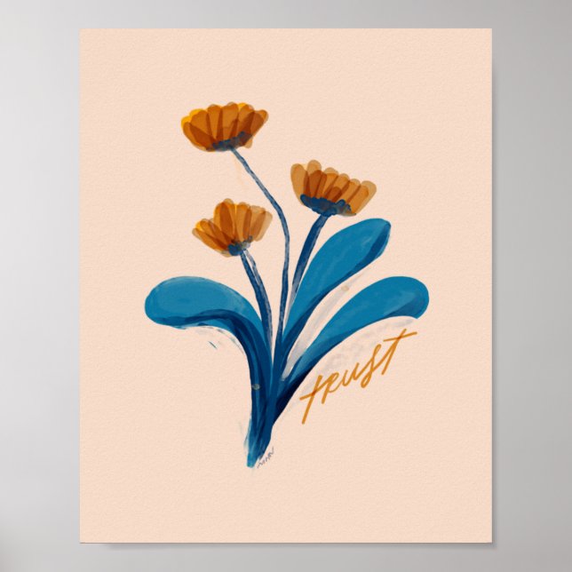 Póster "Confianza" - Arreglo floral (Frente)