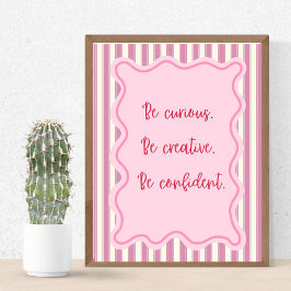 Póster Confianza creativa curiosa,Impresión positiva de c