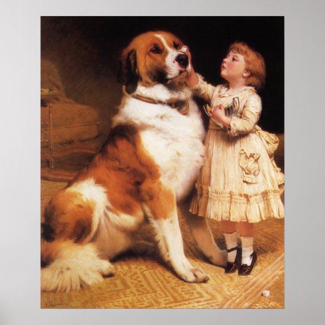 Póster Confianza de Charles Burton Barber, Perro de San B (Frente)