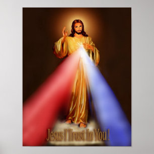 Póster Confianza divina de Jesús I de la misericordia en