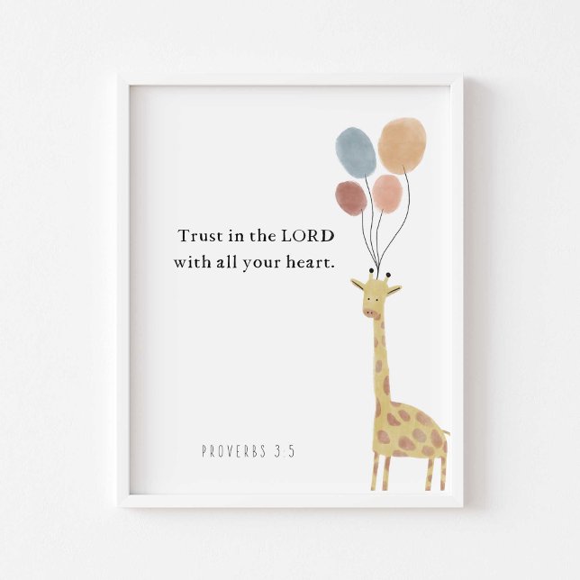 Póster Confianza en el señor giraffe con poster de globos (Subido por el creador)