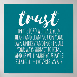Póster Confianza en el Señor Proverbios 3:5-6