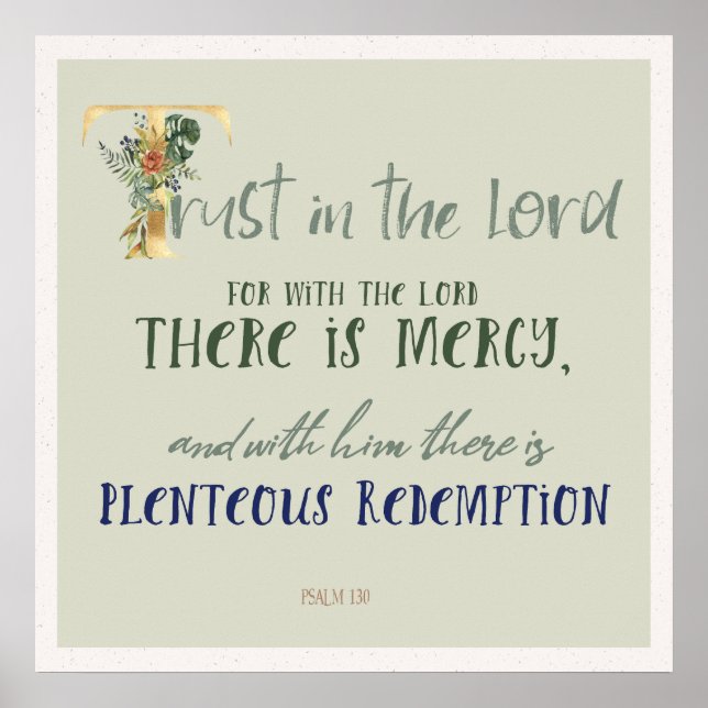 Póster Confianza en el Señor Salmo 130 (Frente)