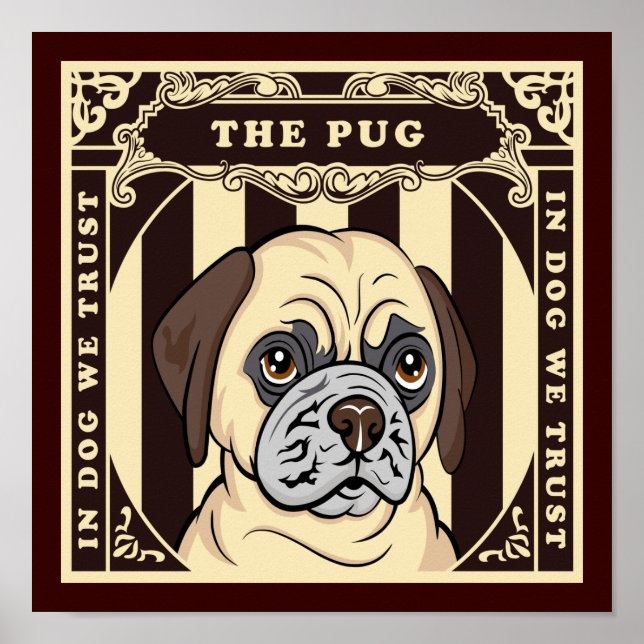 Póster Confiar en el Poster Pug (Frente)