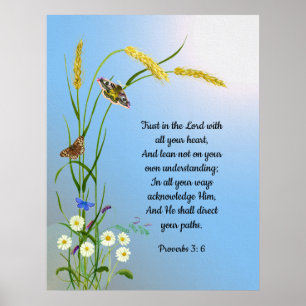 Póster Confiar en el Señor con todo su corazón Biblia Ver