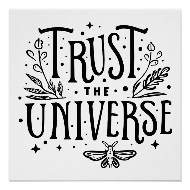 Póster Confiar en el universo (Anverso)