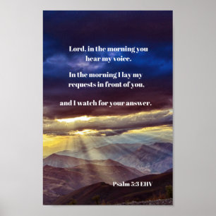 Póster Confiar en la Biblia de Dios Verse Salm 5