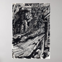 Póster "¡Confiesa!", dibujo con tinta china