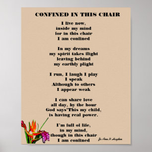 Póster CONFINED IN THIS CHAIR poem