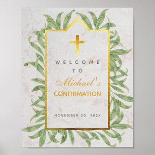 Póster Confirmación Bienvenida Vegetación Falsa Botánica 