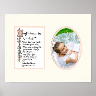 Póster Confirmación confirmada en fotografía del chica de