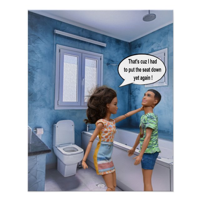 Póster Conflicto de asientos de inodoro (Anverso)